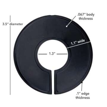 NAHANCO CBLKBLANK50, Black Round Clothing Rack Size Dividers, Blank, Kit of 50