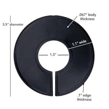 NAHANCO CBLKBLANK50, Black Round Clothing Rack Size Dividers, Blank, Kit of 50