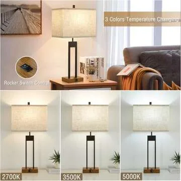 Modern Table Lamps Set with USB Ports for Home and Office