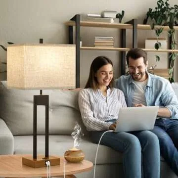 Modern Table Lamps Set with USB Ports for Home and Office