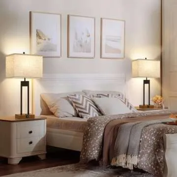 Modern Table Lamps Set with USB Ports for Home and Office