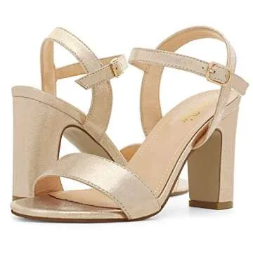 DREAM PAIRS Women's Chunky Heels Open Toe Ankle Strap High Block Comfy Dress Heel Sandals Pumps Shoe...