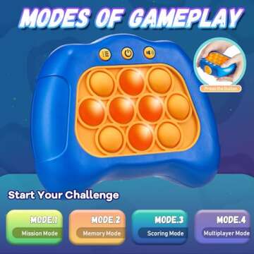 Acvens Fast Push Game,4 Mode,Sensory Toys,Fast Puzzle Game,ADHD,Pop Fidget Toys for Kids Age 6-12,Birthday Gifts for Girls and Boys (Blue)