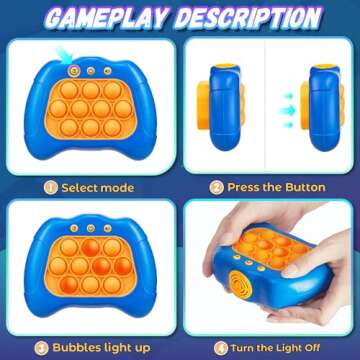 Acvens Fast Push Game,4 Mode,Sensory Toys,Fast Puzzle Game,ADHD,Pop Fidget Toys for Kids Age 6-12,Birthday Gifts for Girls and Boys (Blue)