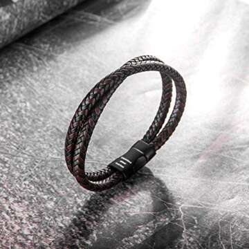 murtoo Braided Leather Bracelet for Stylish Men