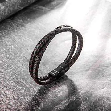murtoo Braided Leather Bracelet for Stylish Men