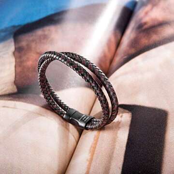 murtoo Braided Leather Bracelet for Stylish Men
