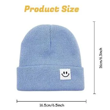 AJG Toddler Kids Beanie Caps,Soft Warm Baby Knitted Winter Hat for Boys Girls(Blue)