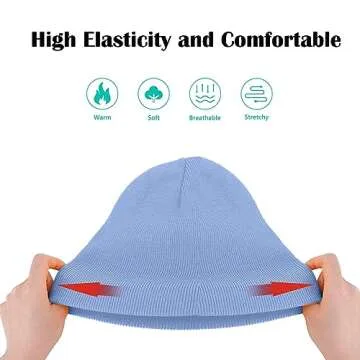 AJG Toddler Kids Beanie Caps,Soft Warm Baby Knitted Winter Hat for Boys Girls(Blue)