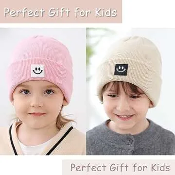 AJG Toddler Kids Beanie Caps,Soft Warm Baby Knitted Winter Hat for Boys Girls(Blue)