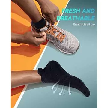 TANSTC Athletic Black Ankle Socks - Breathable & Comfort for All Activities