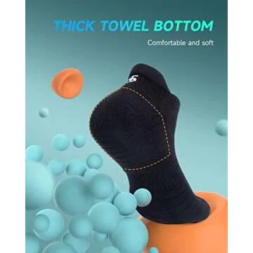 TANSTC Athletic Black Ankle Socks - Breathable Sports Comfort
