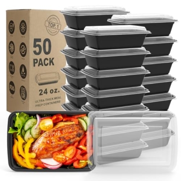 Durable WGCC Meal Prep Containers 50 Pack BPA Free