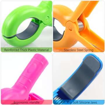 8 Pcs Beach Towel Clips for Beach Chairs, Towel Holder for Beach Chair Pool Chair on Cruise, Jumbo Size Heavy Duty Clothes Pins, Beach Chair Clips to Keep Your Towel from Blowing Away, 4 Colors