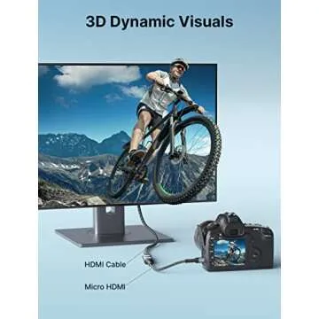 JSAUX Micro HDMI to HDMI Adapter 2Pack, Micro HDMI Male to HDMI Female Adapter Cable, 4K@60Hz HDR 3D 18Gbps, Compatible for Nikon Zfc/GoPro Hero 7/Raspberry Pi 4 /Sony A6000 Action Camera-Grey