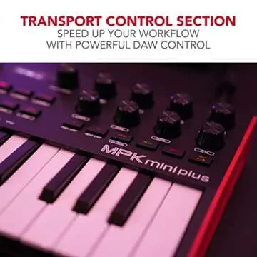 Akai Professional MPK Mini Plus - USB MIDI Keyboard Controller with 37 Mini Keys, 8 MPC Pads, Sequencer, MIDI/CV/Gate I/O, Music Production Software