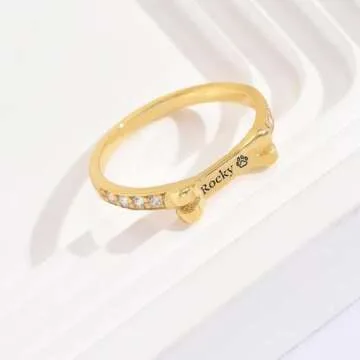 Personalized Dog Bone Ring for Pet Lovers and Owners