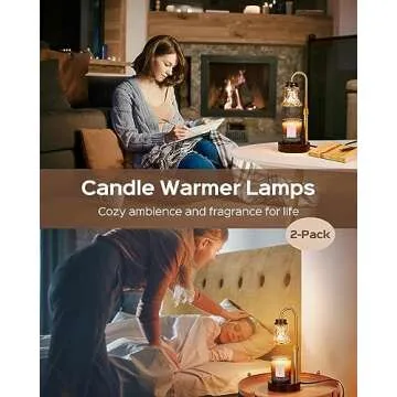 JACKYLED Candle Warmer Lamp 2 Pack - Dimmer Adjustable