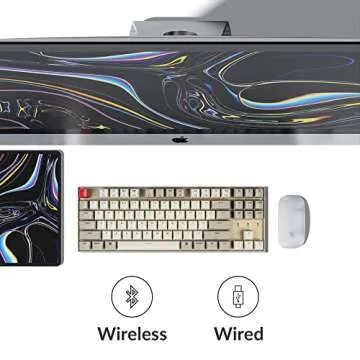 Keychron K8 87 Keys Tenkeyless Layout Wireless Bluetooth Mechanical Gaming Keyboard for Mac, Multitasking Type-C Wired Computer Keyboard for Windows Mechanical Brown Switch