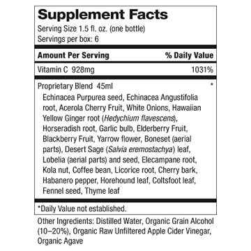 Dr. Schulze's Herbal Shot | Organic Extract | Gluten-Free & Non-GMO for Immune System Support | Total 9 Fl. Oz. | 6 Servings