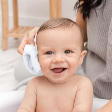 Baby Washcloths, Muslin Cotton Baby Towels 10 Pack -Large 10”x10” Wash Cloths Soft on Sensitive Skin, Absorbent for Boys & Girls, Newborn Baby & Toddlers Bibs & Burp Cloths Essentials Set, White