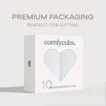 Baby Washcloths, Muslin Cotton Baby Towels 10 Pack -Large 10”x10” Wash Cloths Soft on Sensitive Skin, Absorbent for Boys & Girls, Newborn Baby & Toddlers Bibs & Burp Cloths Essentials Set, White