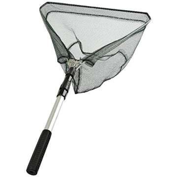Fishing Landing Net with Telescoping Pole Fishing Net Freshwater Fishing Net for Pond, Handle Full Extended to 50 Inches