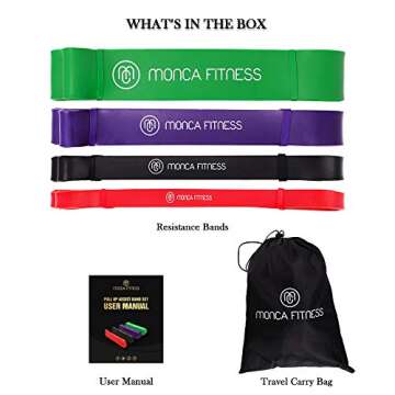 Pull Up Assist Bands Set for All Fitness Levels - 4 Pack