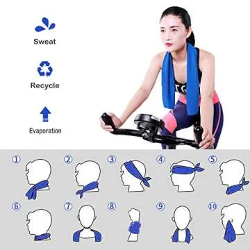 ICECUUL Cooling Towel 4 Packs (44"x15") Theme Park Essentials, Cooling Neck Wraps for Summer Heat Beach Accessories for Sweat, Yoga, Sport, Gym, Workout, Camping, Fitness, Golf, 110x38cm