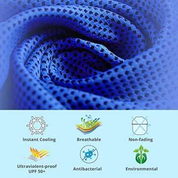 ICECUUL Cooling Towel 4 Packs (44"x15") Theme Park Essentials, Cooling Neck Wraps for Summer Heat Beach Accessories for Sweat, Yoga, Sport, Gym, Workout, Camping, Fitness, Golf, 110x38cm