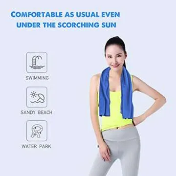 ICECUUL Cooling Towel 4 Packs (44"x15") Theme Park Essentials, Cooling Neck Wraps for Summer Heat Beach Accessories for Sweat, Yoga, Sport, Gym, Workout, Camping, Fitness, Golf, 110x38cm
