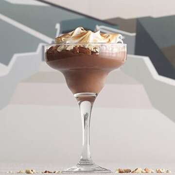 lav Margarita Glasses Set of 6 - Margarita Cocktail Glasses 10.25 oz - Clear Daiquiri Glasses for Parties - Classic Cocktail Drinking Glasses for Frozen Drinks - Made in Europe