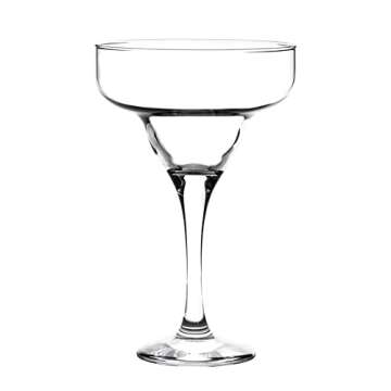 lav Margarita Glasses Set of 6 - Margarita Cocktail Glasses 10.25 oz - Clear Daiquiri Glasses for Parties - Classic Cocktail Drinking Glasses for Frozen Drinks - Made in Europe