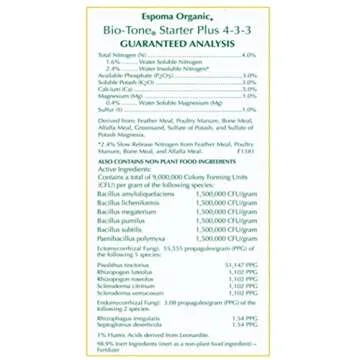 Espoma Organic Bio-Tone Starter Plus 4-3-3 Natural Fertilizer