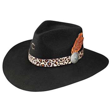Charlie 1 Horse Hats Heatseeker Felt 3 3/4" Brim Fashion Hat - Black M