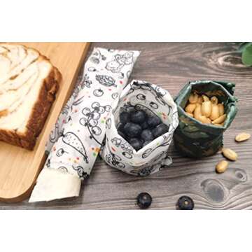 ZERO WASTE KIT-Eco Friendly Gift Sets with Sustainable Gifts for the Home Includes Reusable Products, Reusable Beeswax Wraps,Grocery Bags,Bamboo Toothbrushes,Kitchen Sponges,Furoshiki Wrapping Cloth