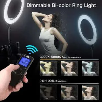 Adjustable 19" Ring Light with Remote for Content Creators