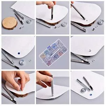 Metal Grommet Kit 3/16 inch 400Pcs Grommets Eyelets Sets with 3 Pieces Install Tool Kit and Box for Shoes Clothes Crafts Bag DIY Project 4 Colors