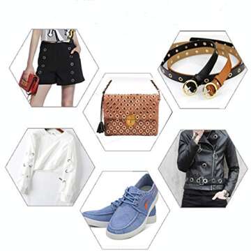 Metal Grommet Kit 3/16 inch 400Pcs Grommets Eyelets Sets with 3 Pieces Install Tool Kit and Box for Shoes Clothes Crafts Bag DIY Project 4 Colors