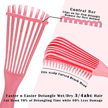 BESTOOL Detangling Brush for Curly Hair, Fast & Safe