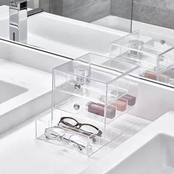 iDesign 3-Drawer Vanity Organizer - Clear Plastic Storage Solution