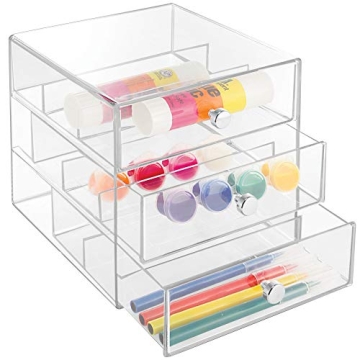 iDesign 3-Drawer Vanity Organizer - Clear Plastic Storage Solution