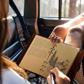 OMEYA Leather Journal Notebook, Refillable Writing Journal Diary Planner for Women Girls (Purple, A6 7.3'' x 5.1'')