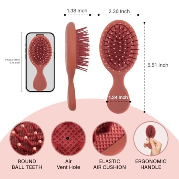 Compact RHOS Mini Travel Hair Brush for All Ages