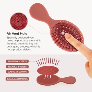 Compact RHOS Mini Travel Hair Brush for All Ages