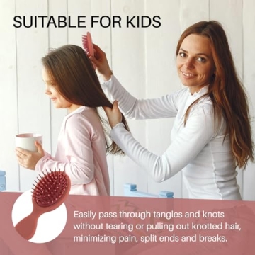 Compact RHOS Mini Travel Hair Brush for All Ages