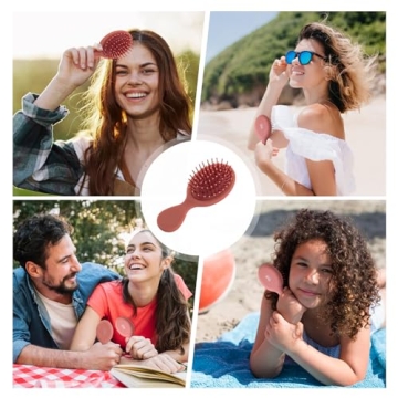 Compact RHOS Mini Travel Hair Brush for All Ages