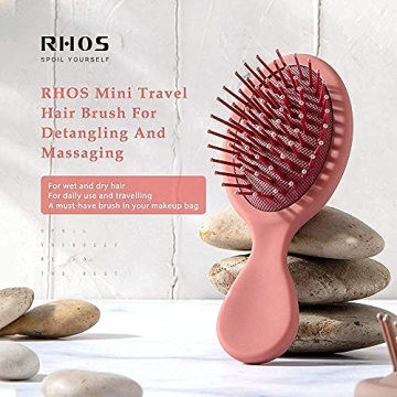 Compact RHOS Mini Travel Hair Brush for All Ages