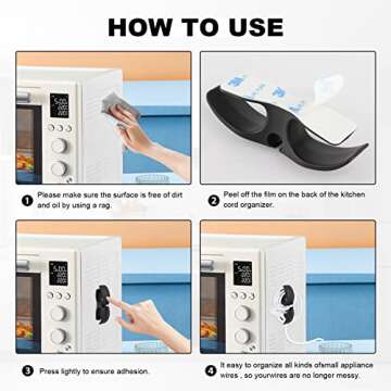 Cord Organizer for Appliances, 5 Pack Cord Wrapper for Appliances, Kitchen Appliance Cord Organizer Holder for Storage Home Appliances Cord Hider (5 Pack)