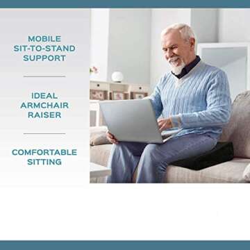 Orthopedic Booster Seat Cushion - 18 x 13 x 3.1 Plush Memory Foam Raiser Chair Cushions for Height Boost, Travel and Work - Padded Foam Support Pillow for Office, Car, Home and Wheelchair